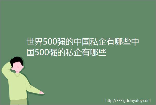 世界500强的中国私企有哪些中国500强的私企有哪些